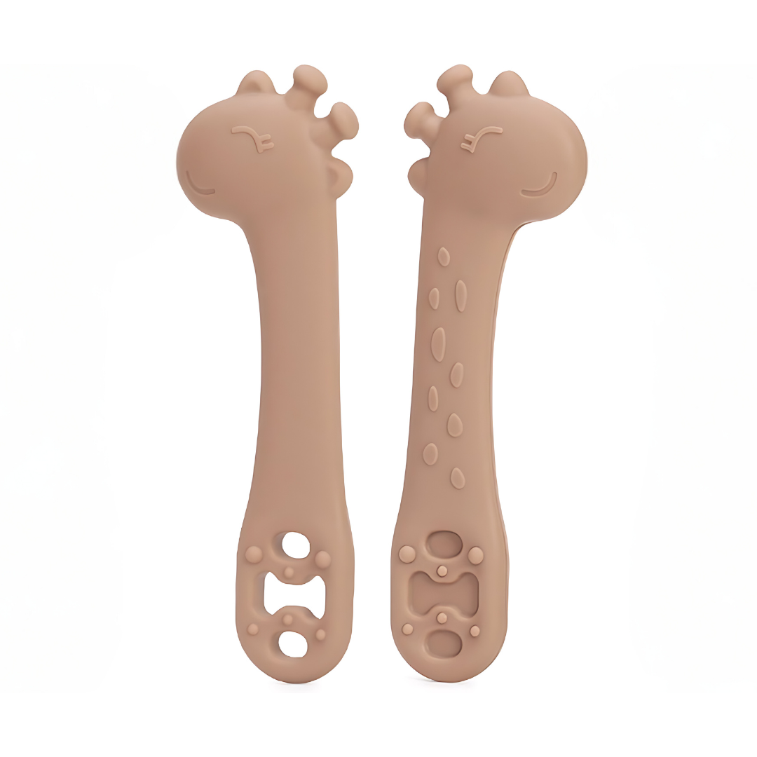 HappyGiraff Oefenlepel Bruin voor Baby's - Pure Luv