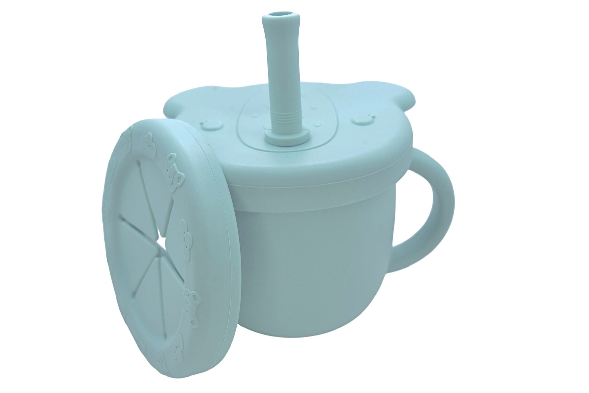 Sip & Snack 3-in-1 Beker Blauw voor Peuters en Baby's – Drink, Snack & Rietjesbeker - Pure Luv