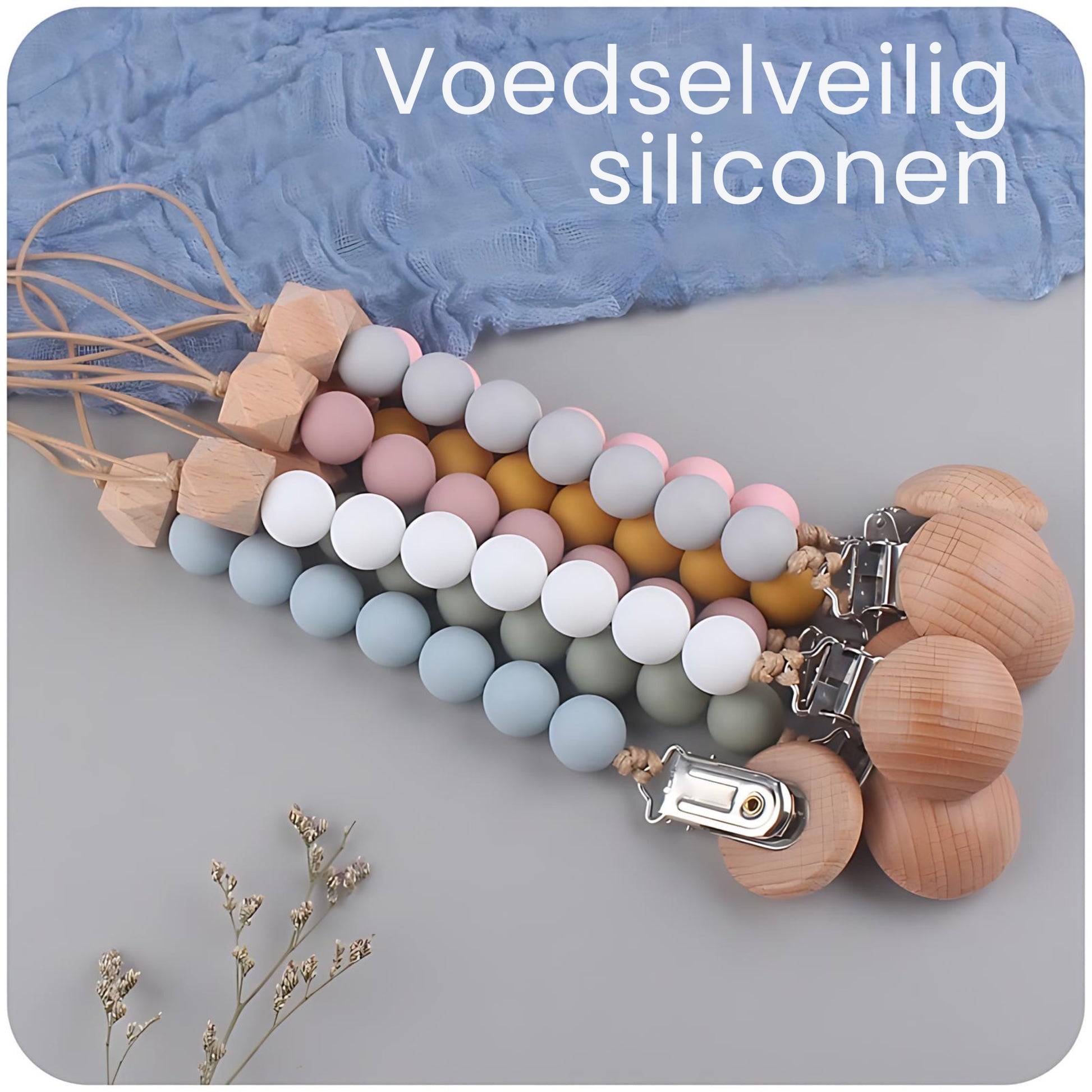 SnuggleClip - Speenkoord Beige - Pure Luv
