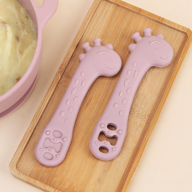 HappyGiraff Oefenlepel Roze voor Baby's - Pure Luv