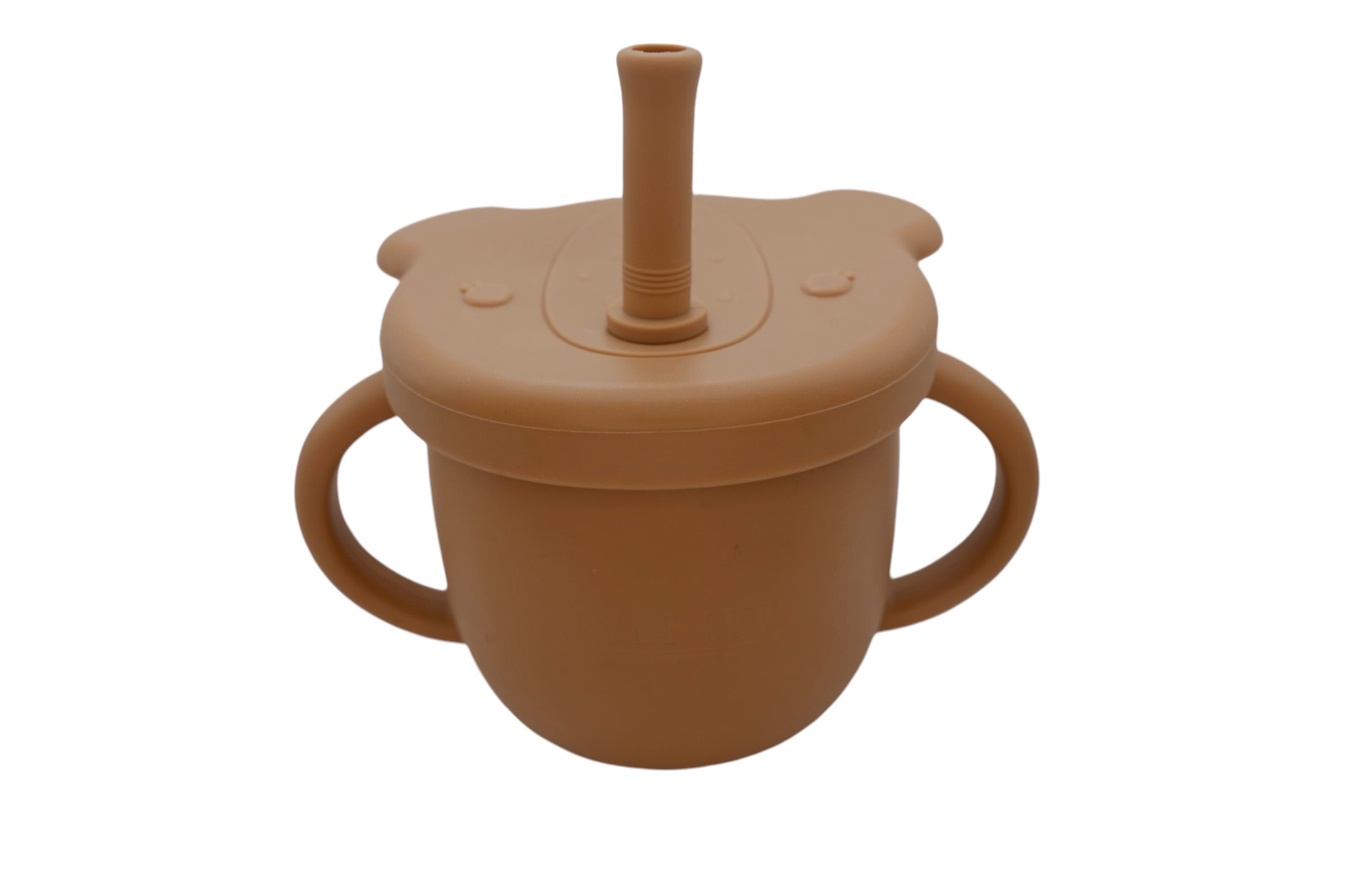 Sip & Snack 3-in-1 Beker Bruin voor Peuters en Baby's – Drink, Snack & Rietjesbeker - Pure Luv
