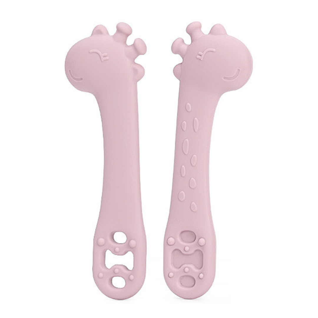 HappyGiraff Oefenlepel Roze voor Baby's - Pure Luv