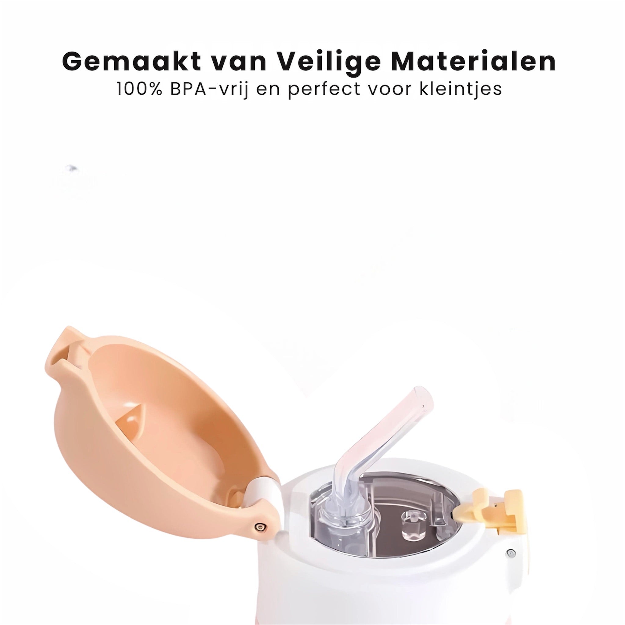 Veiligheid RVS Fles met rietje voor kinderen