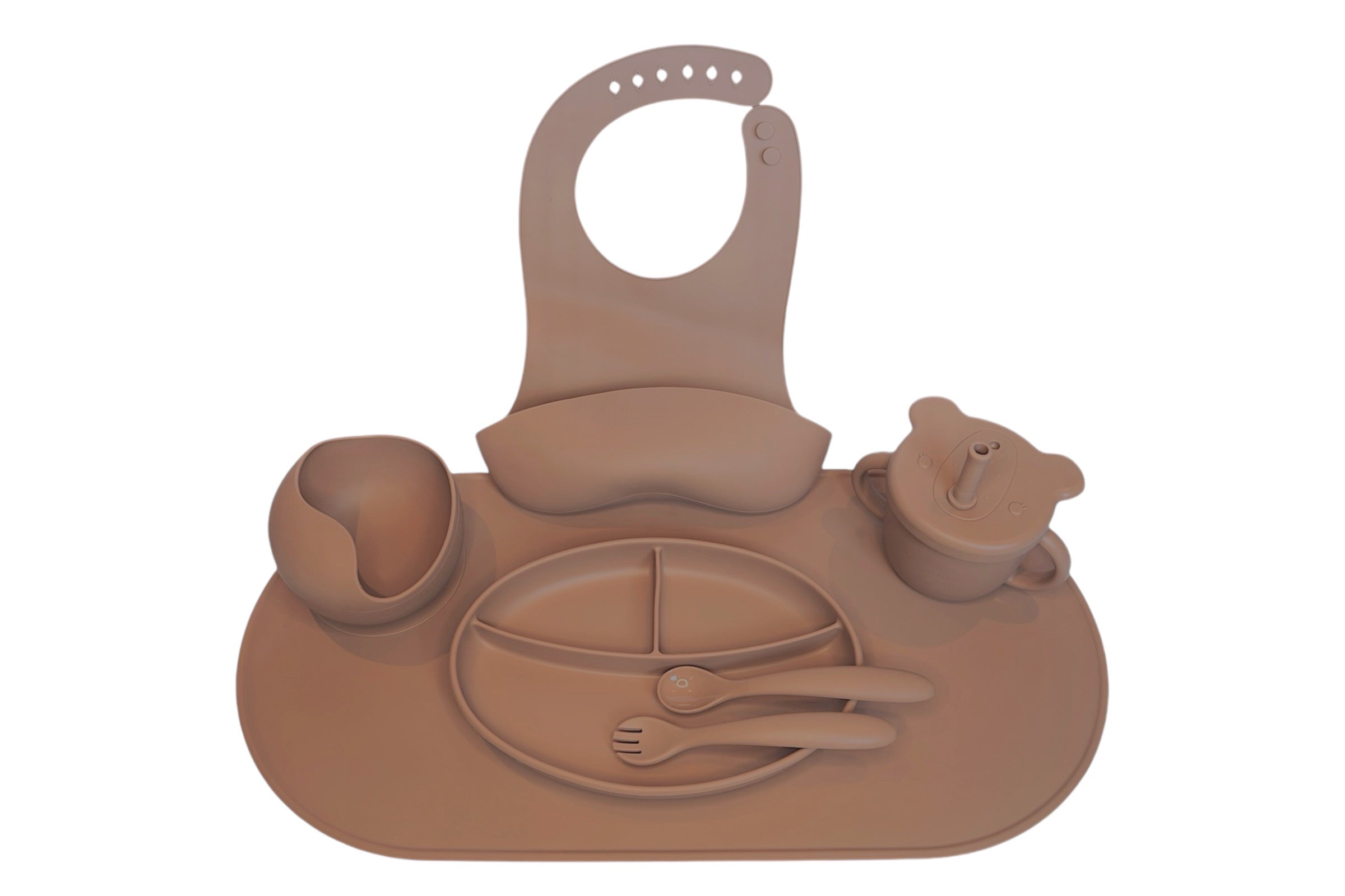 LittleBites Baby Servies Set Bruin - Voor Baby's & Peuters - Pure Luv