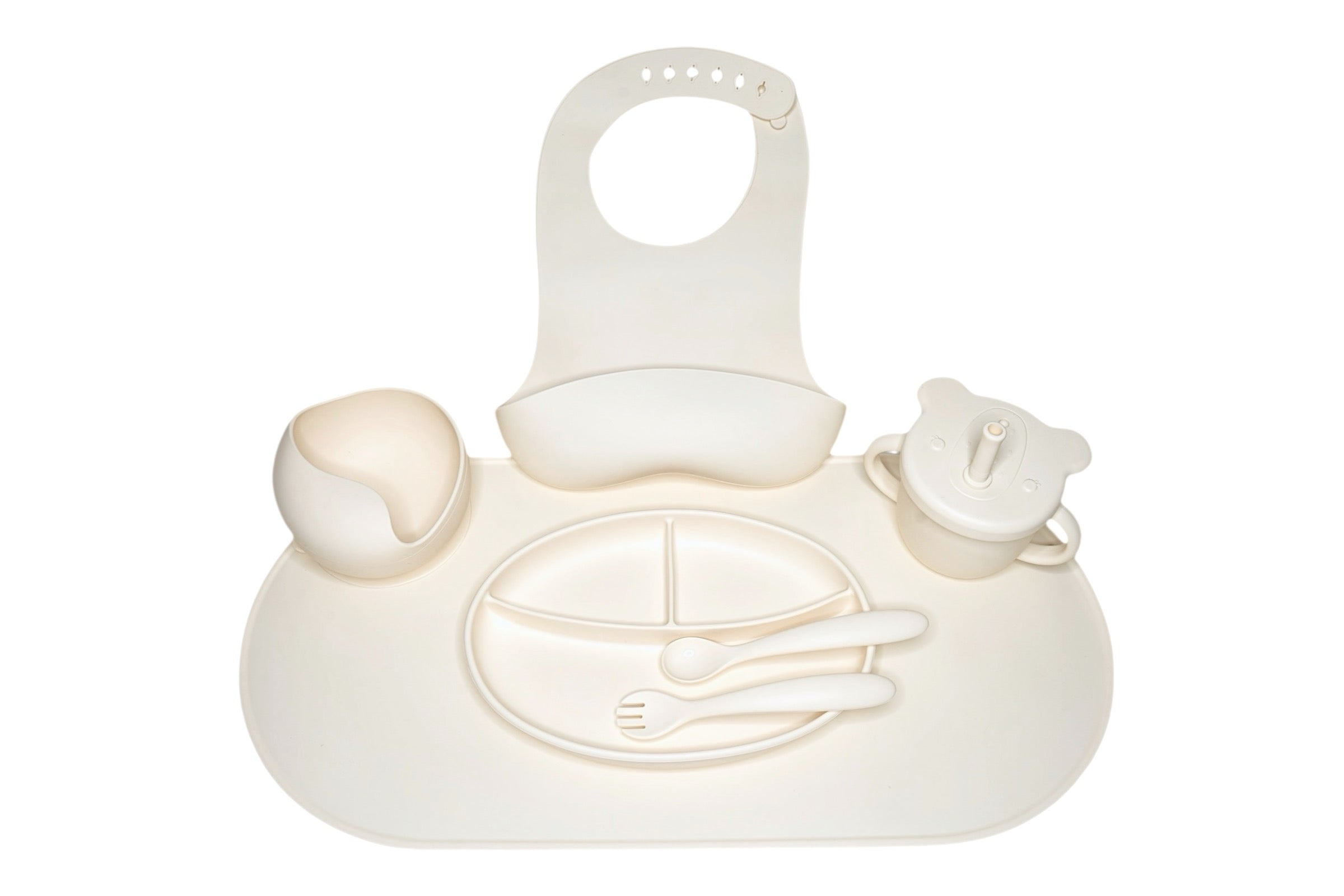 LittleBites Baby Servies Set Crème - Voor Baby's & Peuters - Pure Luv