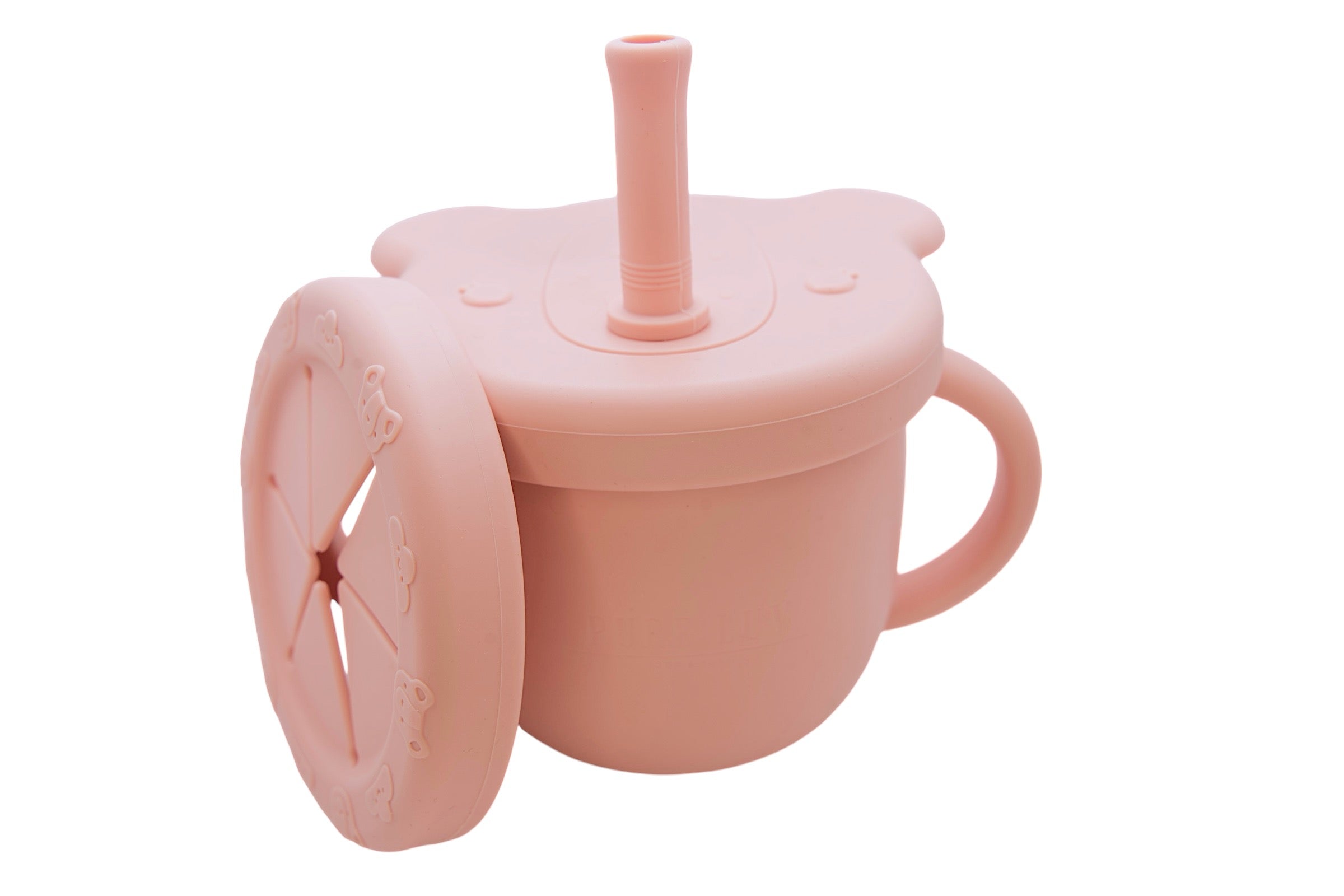 Sip & Snack 3-in-1 Beker Roze voor Peuters en Baby's – Drink, Snack & Rietjesbeker - Pure Luv