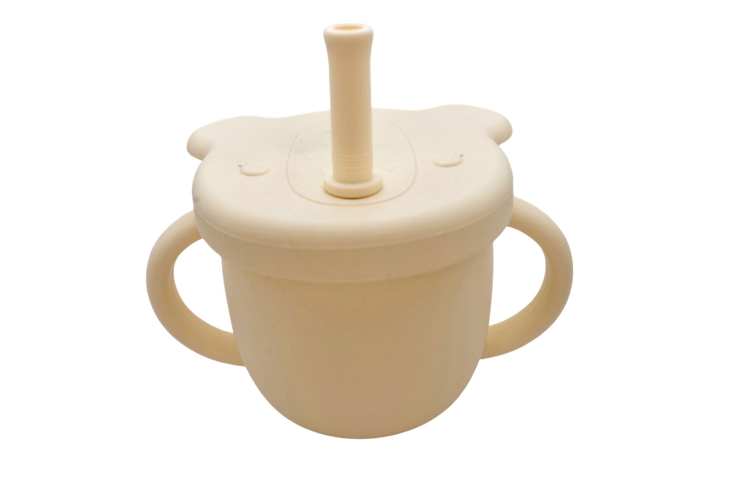 Sip & Snack 3-in-1 Beker Creme voor Peuters en Baby's – Drink, Snack & Rietjesbeker - Pure Luv