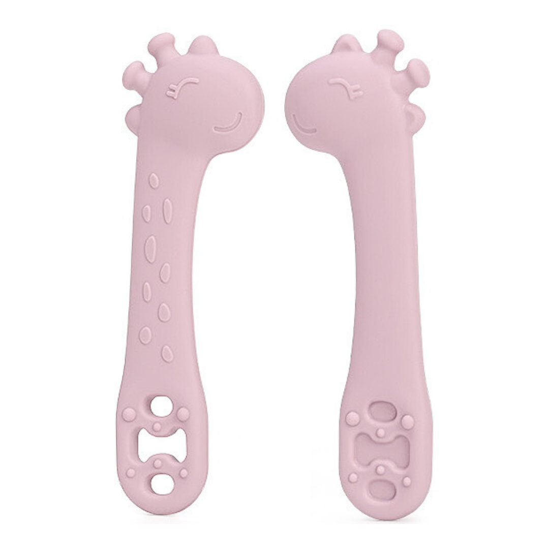 HappyGiraff Oefenlepel Roze voor Baby's - Pure Luv