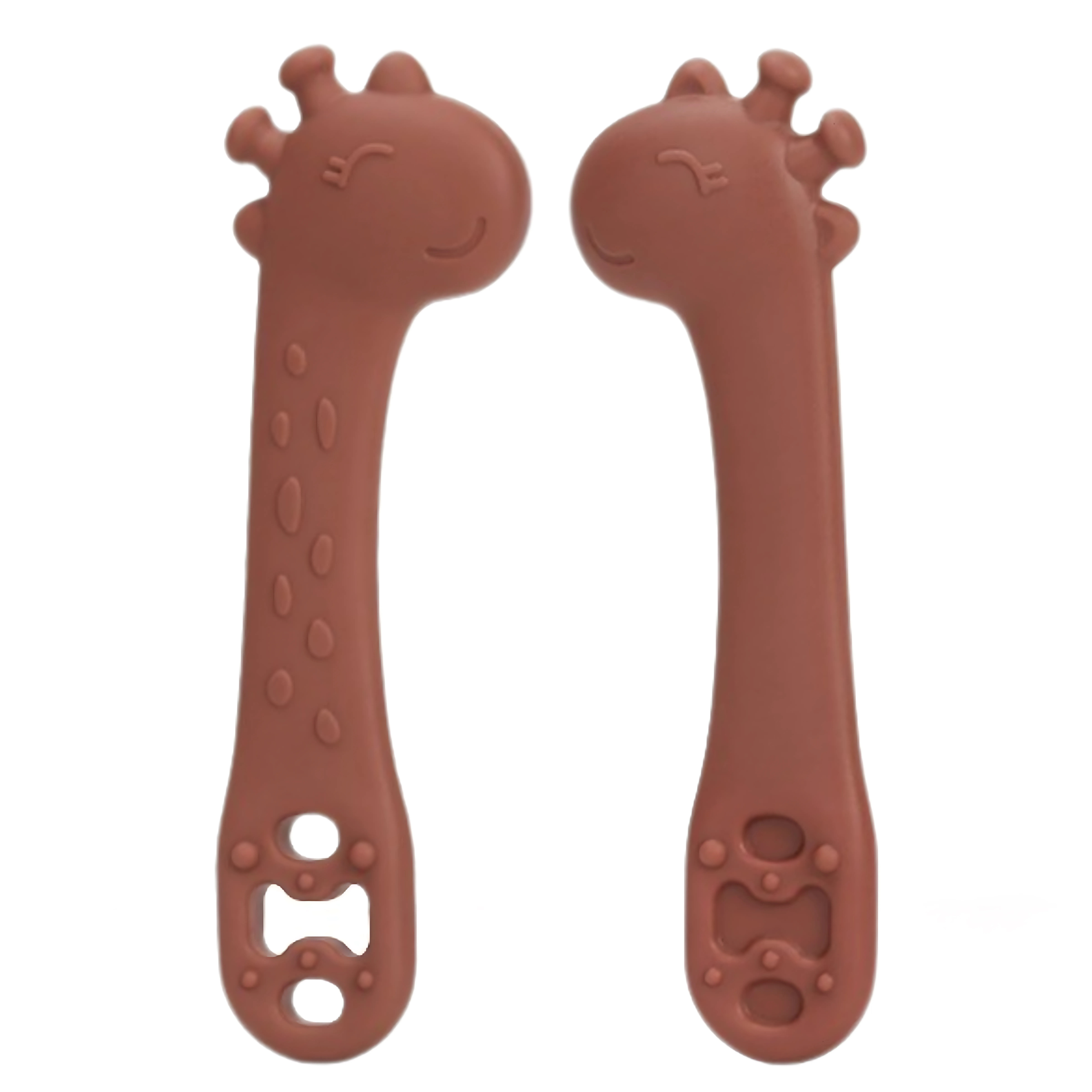 HappyGiraff Oefenlepel Kastanjebruin voor Baby's