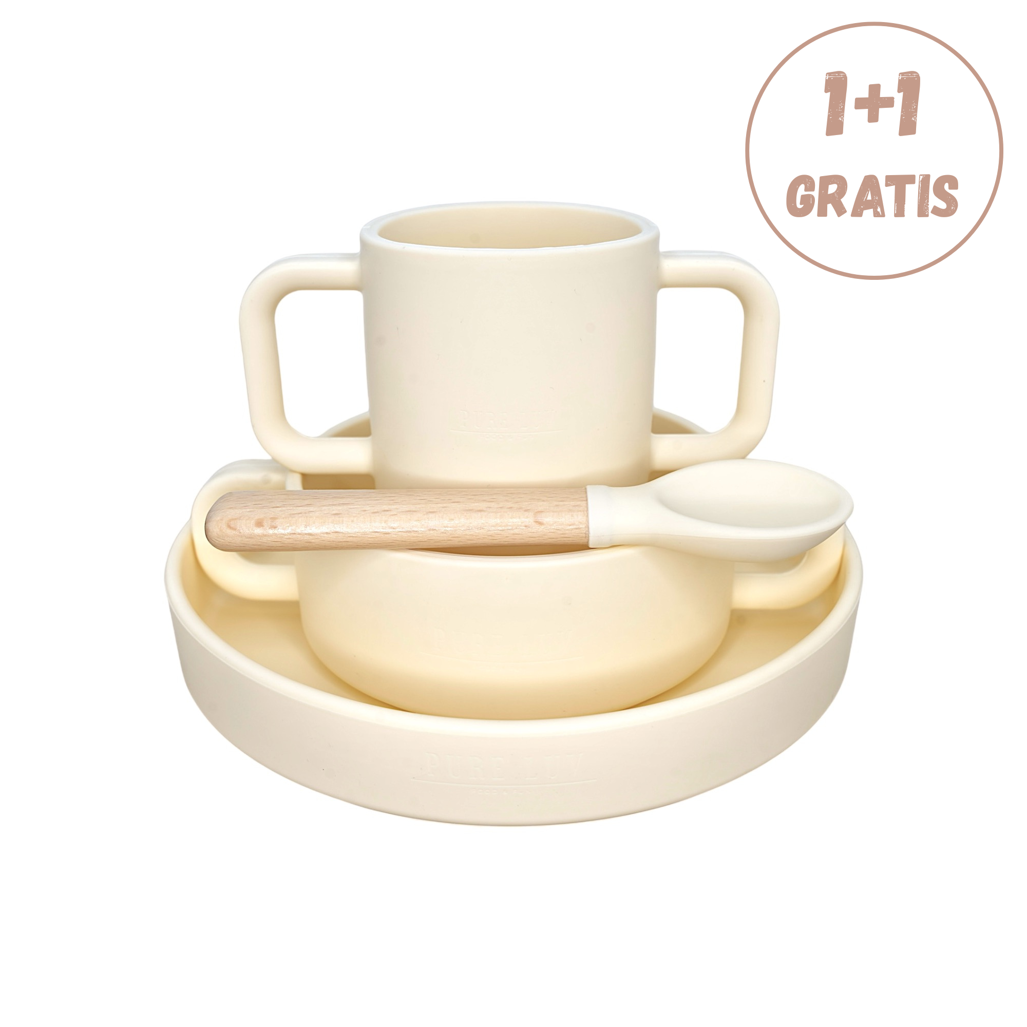 TinyDiners Peuter Servies Set Crème