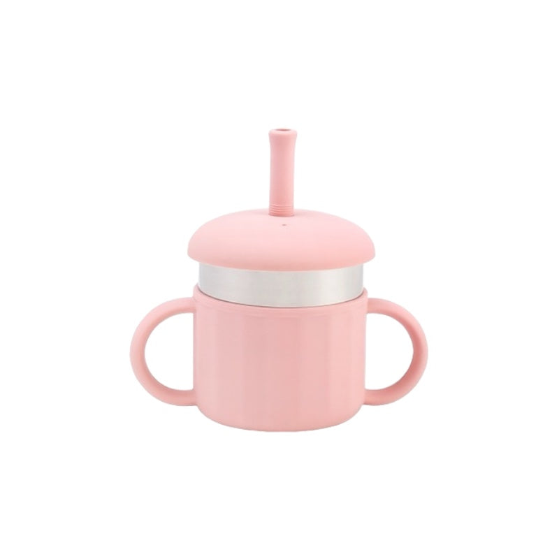 RVS Drinkbeker – met 2 Deksels & Rietje - Pure Luv